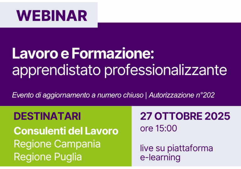 Lavoro e Formazione: apprendistato professionalizzante
